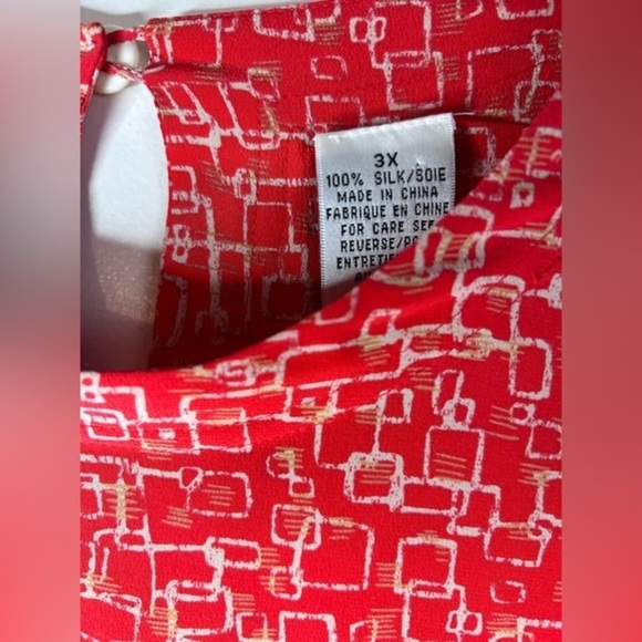 August Silk Women's Abstract Printed Boxy Blouse Top - 100% Silk - Size 3XL - Picture 3 of 7